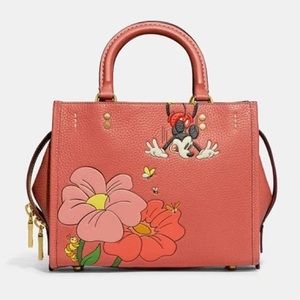 Disney X Coach Rogue With Mickey Mouse And Flowers